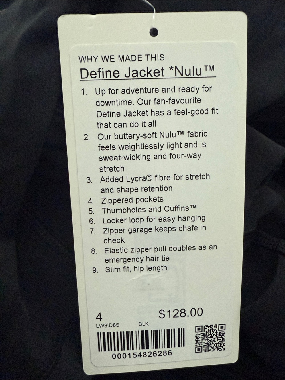LuluLemon Define Jacket Nulu in Black - Picture 7 of 8